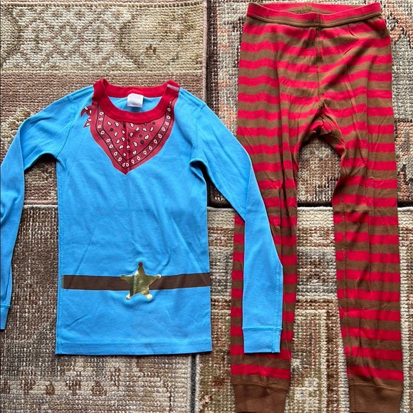 Kids Hanna Anderson Cowboy Pajama Set in Blue and Red - Halloween costume too
